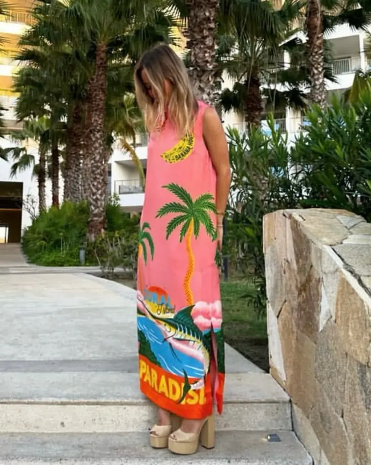 Alemais Paradiso Silk Midi Dress Pink Multi Size 6 - Image 4