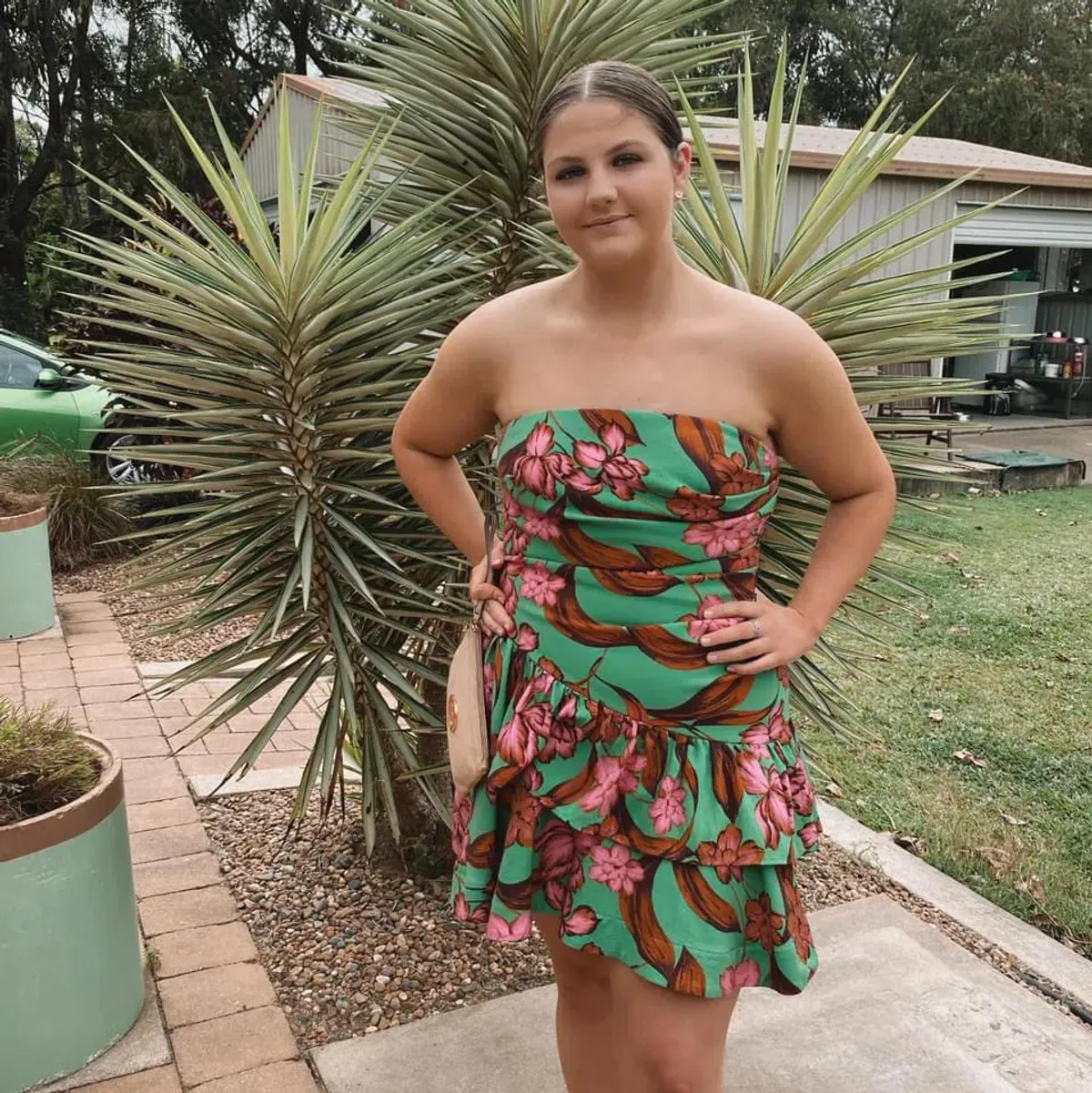 Sheike Strapless Mini Dress Floral Size 16  - Image 1