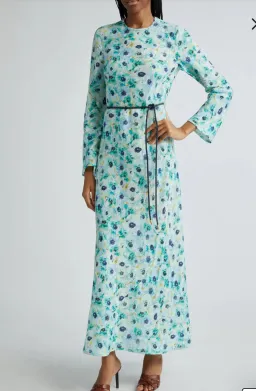 Zimmermann  Lightburst Bias Long Dress in Aqua Floral Size 2 / AU 12  for rent on The Volte - image 3