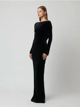 Effie Kats Yasmin Maxi Dress Black Velvet Size XS / AU 6 for rent on The Volte - image 3