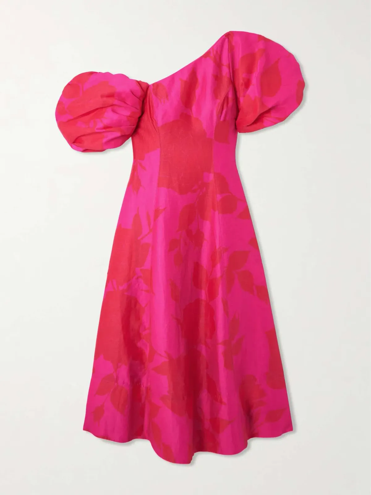 Aje Arista Tulip Sleeve Midi Dress Florescent Rose Pink Size AU 6 - Image 4