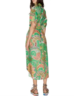 Alemais Marion Shirt Midi Dress Green Multi Size AU 12 for rent on The Volte - image 3