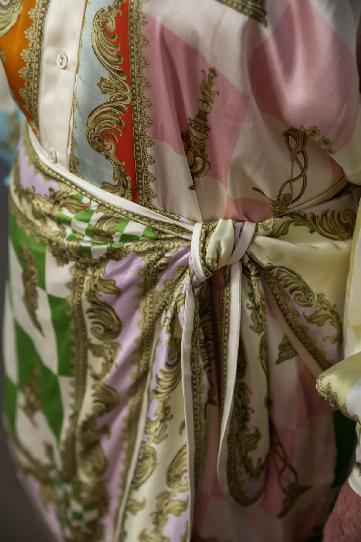 Alemais Checkmate Silk Mini Dress Multi Size AU 16 - Image 5