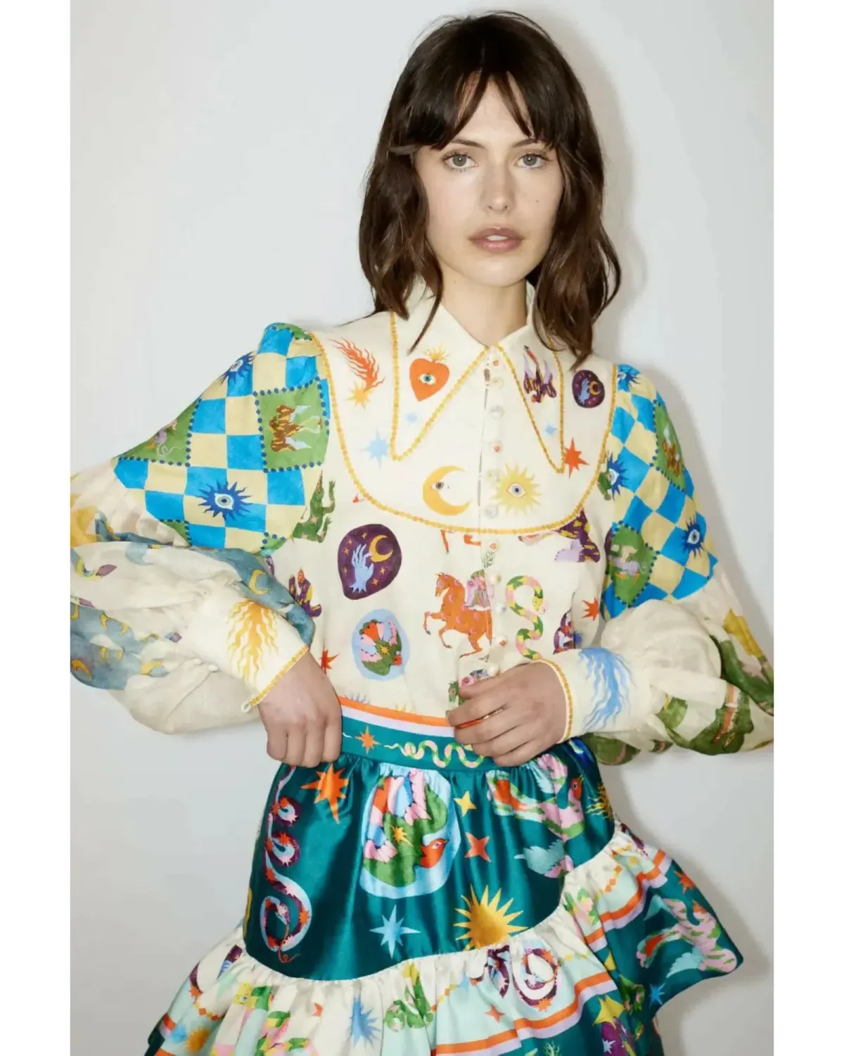 Alemais Lou Ballon Shirt  and Guardian Tiered Ruffle Skirt Multi Size 14  - Image 2