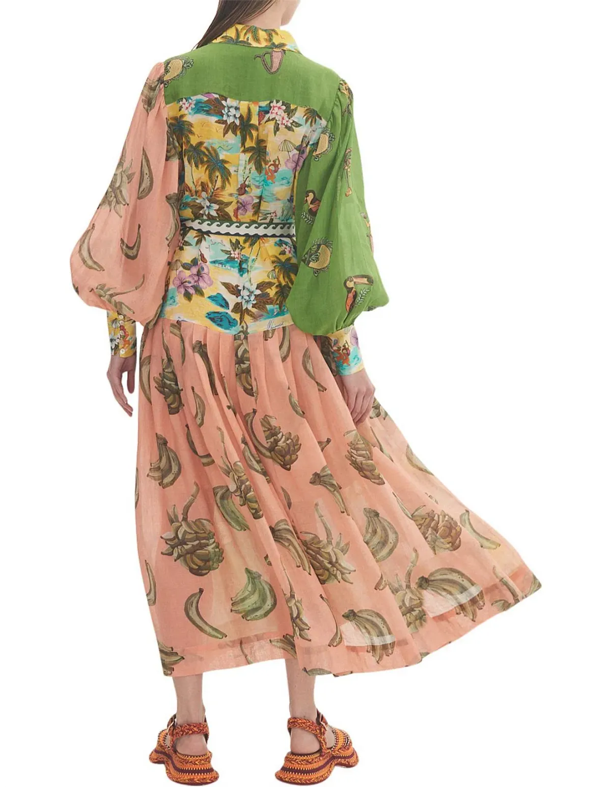 Alemais Holiday Patchwork Shirtdress Multi Size AU 16 - Image 3