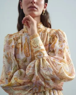 Alemais Solitaire Midi Dress in Watercolour Size AU 12 for rent on The Volte - image 2