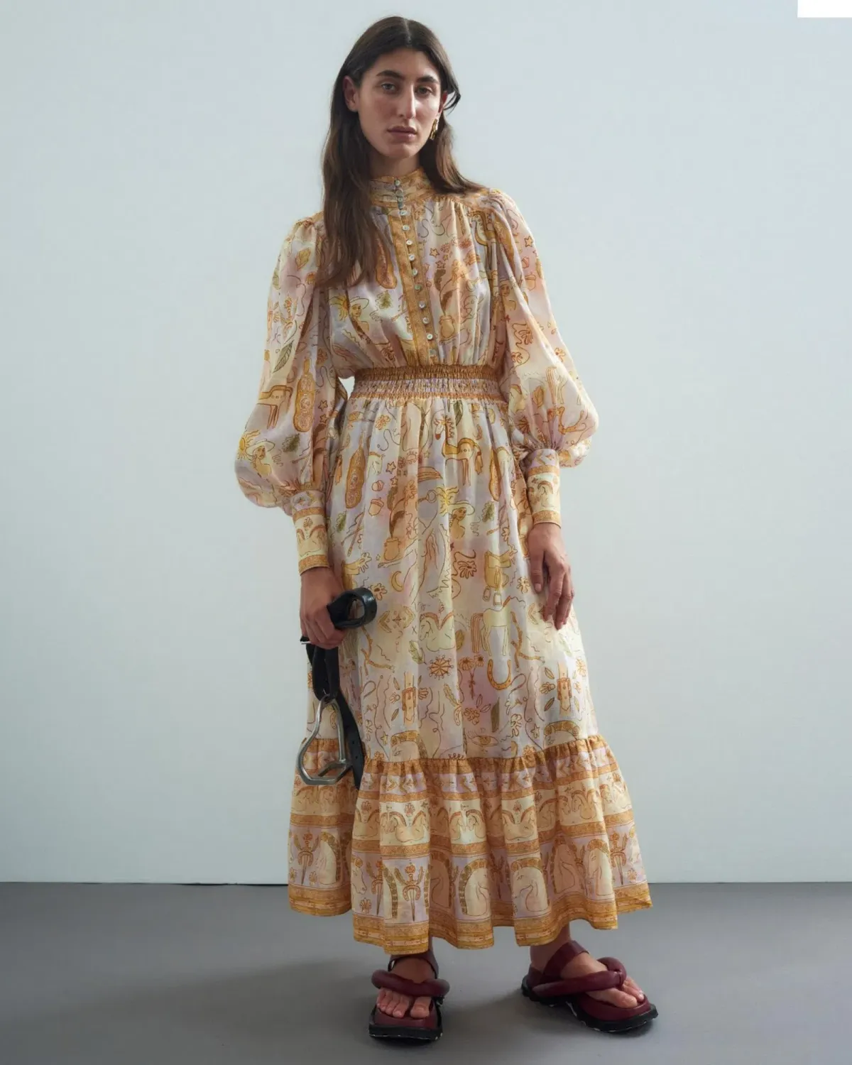 Alemais Solitaire Midi Dress in Watercolour Size AU 12 - Image 1