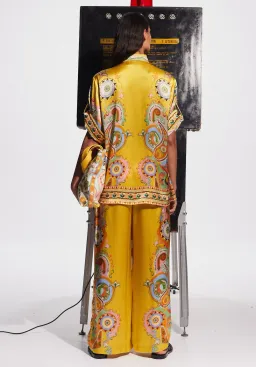 Alemais Pinball Silk Shirt and Pants Yellow Multi Size AU 16 for rent on The Volte - image 2