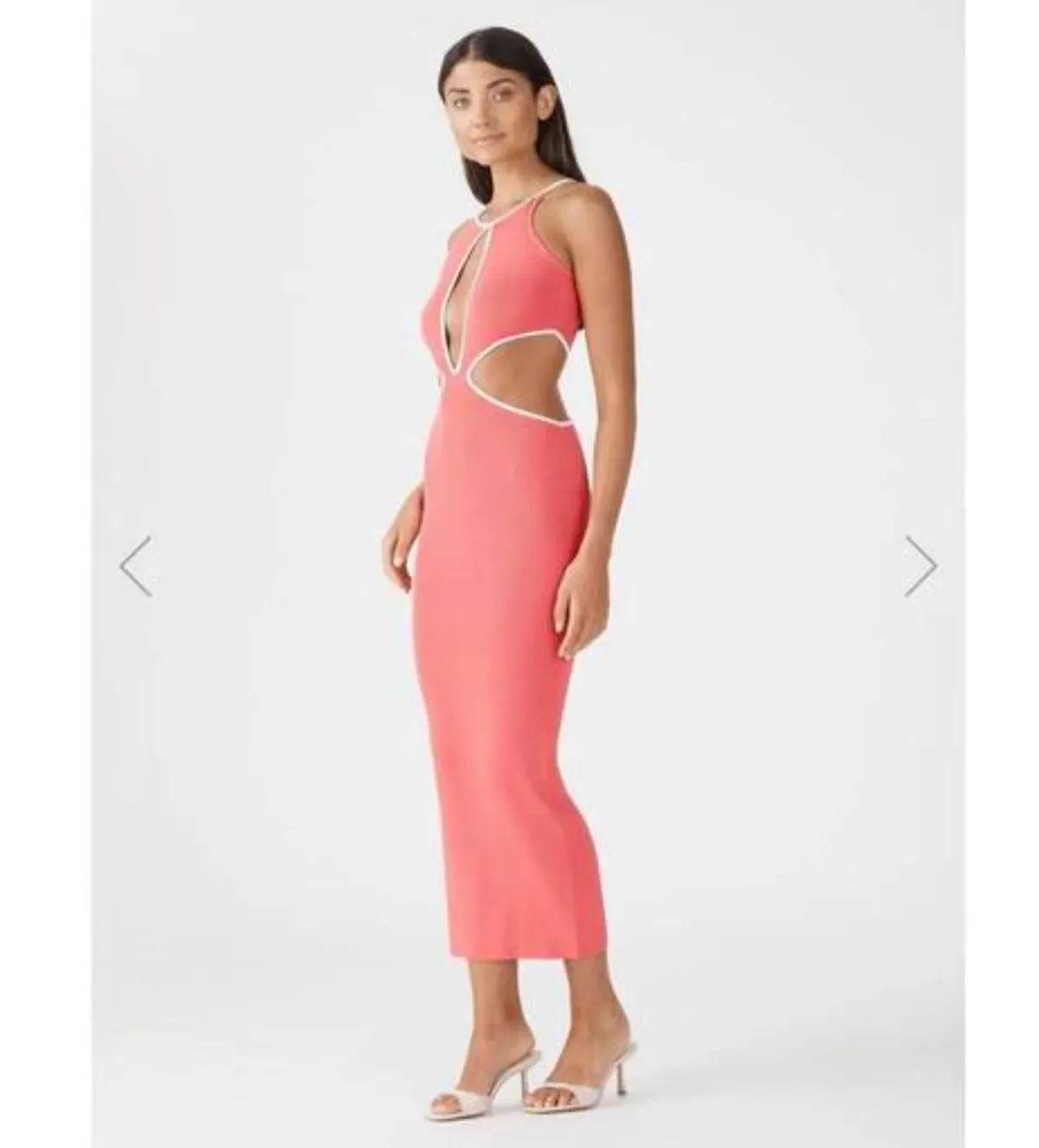 San Sloane Adrian Rib Dress Coral/Pink Size 6 - Image 2