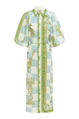 Alemais Checkmate Linen Shirtdress Print Size 16 for rent on The Volte - image 3