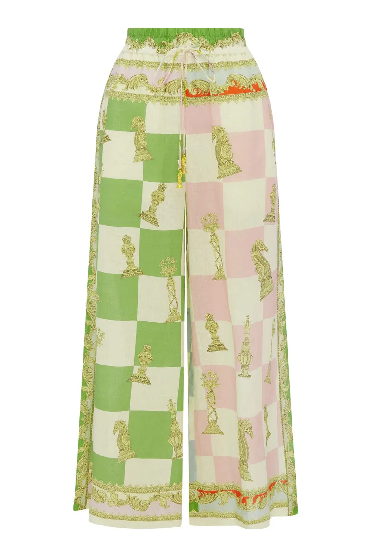 Alemais Checkmate Linen Shirt and Pants Set Multi Size 14 - Image 7