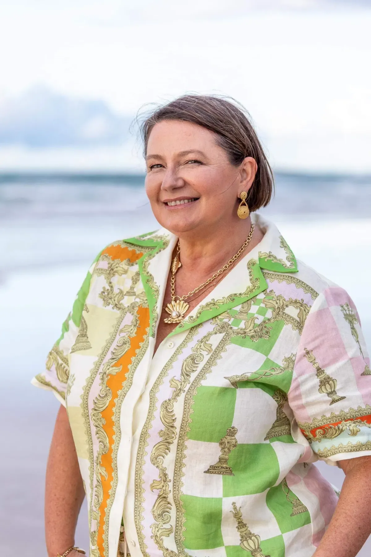 Alemais Checkmate Linen Shirt and Pants Set Multi Size 14 - Image 4