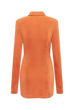 With Jean Andy Mini Dress Orange Size 8 for rent on The Volte - image 4