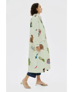 Alemais Checkers Coat Cream Print Size AU 16 for rent on The Volte - image 4