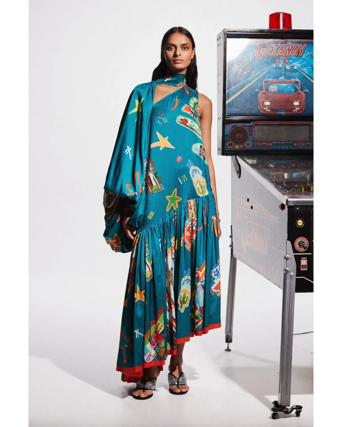 Alemais Rollers Gown Blue Print Size AU 16 - Image 1