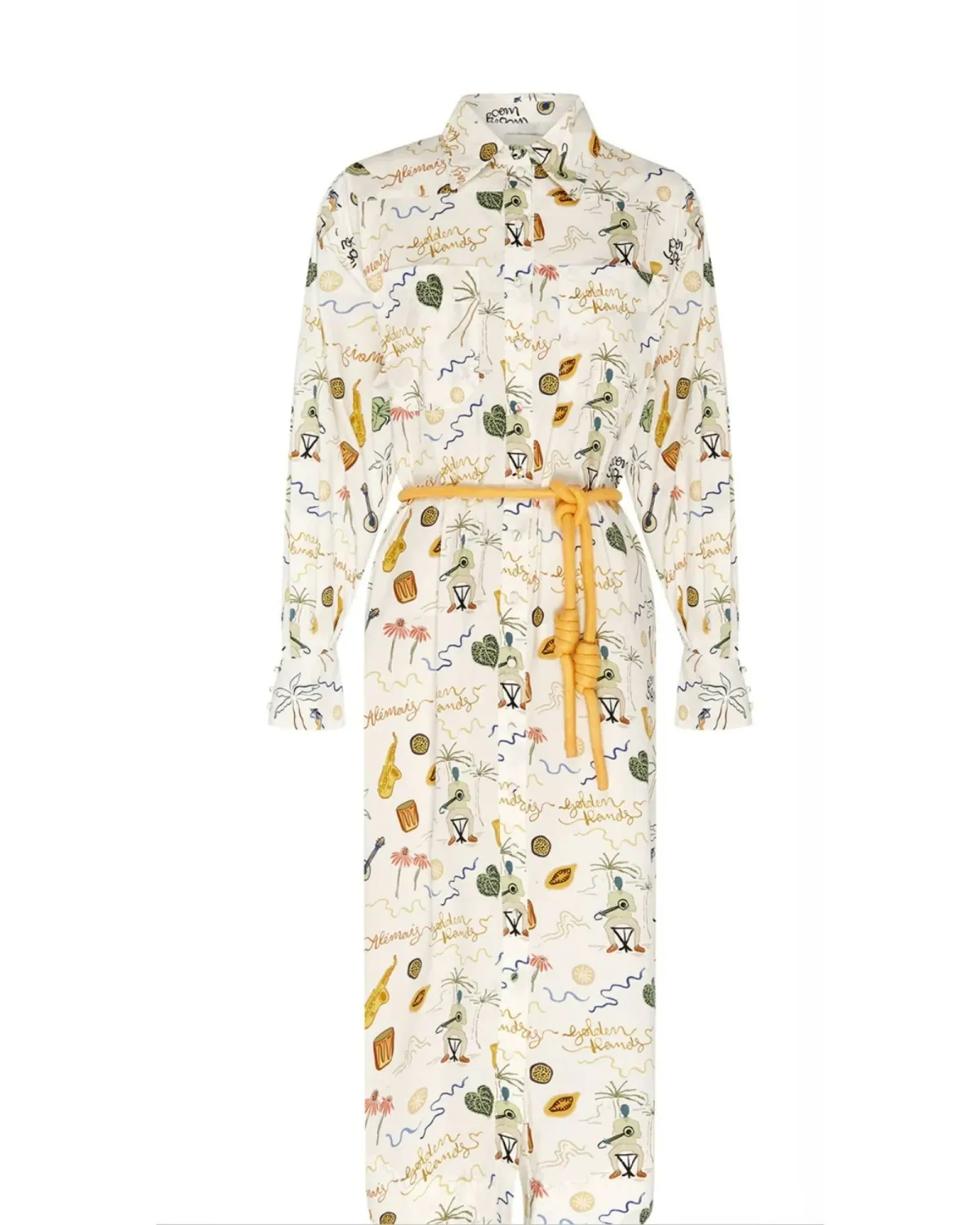 Alemais Golden Hands Shirtdress Print Size AU 14 - Image 4