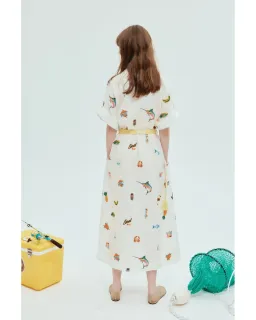 Alemais Blue Marlin Embroidered Shirtdress Print Size AU 16 for rent on The Volte - image 4