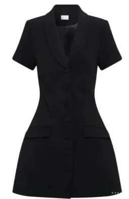 Meshki Paolina Collared Suiting Mini Dress Black Size 4 for rent on The Volte - image 3