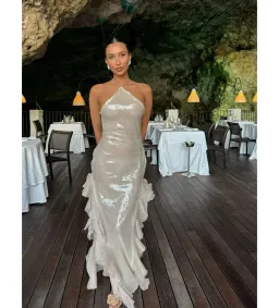 Ooh the Label Saturn Gown Silver Size 8 for rent on The Volte - image 3