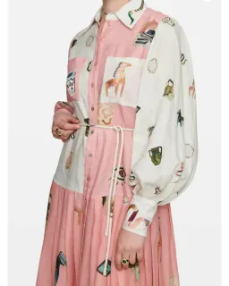 Alemais Cleo Shirtdress Pink Print Size AU 12 for rent on The Volte - image 2