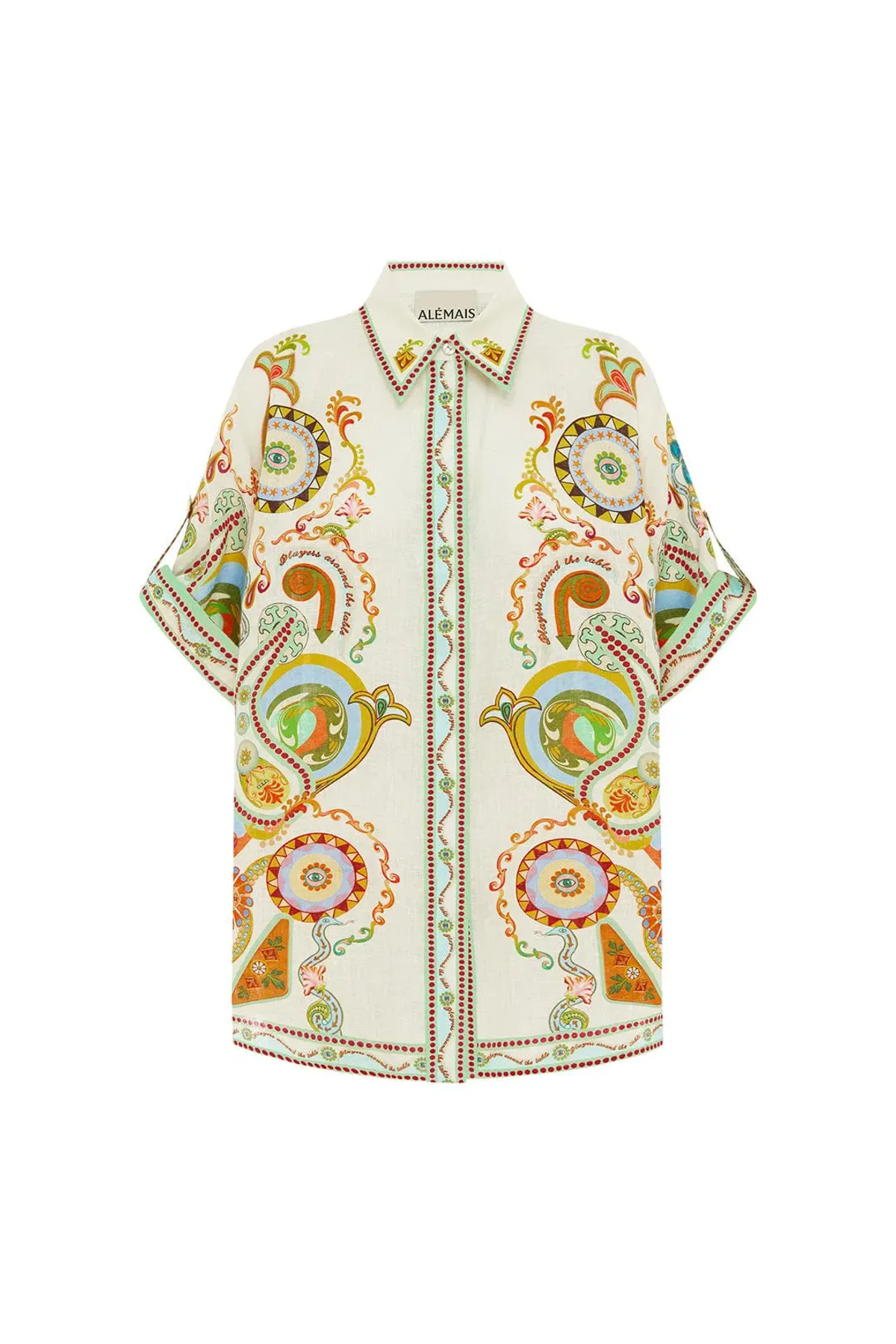 Alemais Pinball Linen Shirt and Short Set Multi Size 16 - Image 5