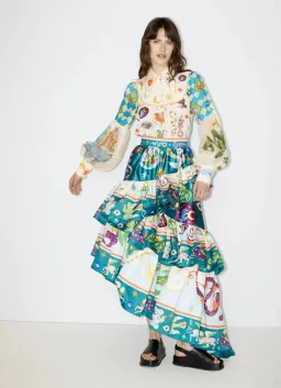 Alemais Lou Balloon Sleeve Shirt Multi Size 14 for rent on The Volte - image 1