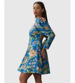 Alemais June Mini Dress Indigo Floral Size AU 16 for rent on The Volte - image 3