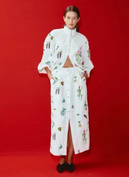 Alemais Atticus Embroidered Shirt and Skirt Set Cream Multi Size 12 for rent on The Volte - image 4