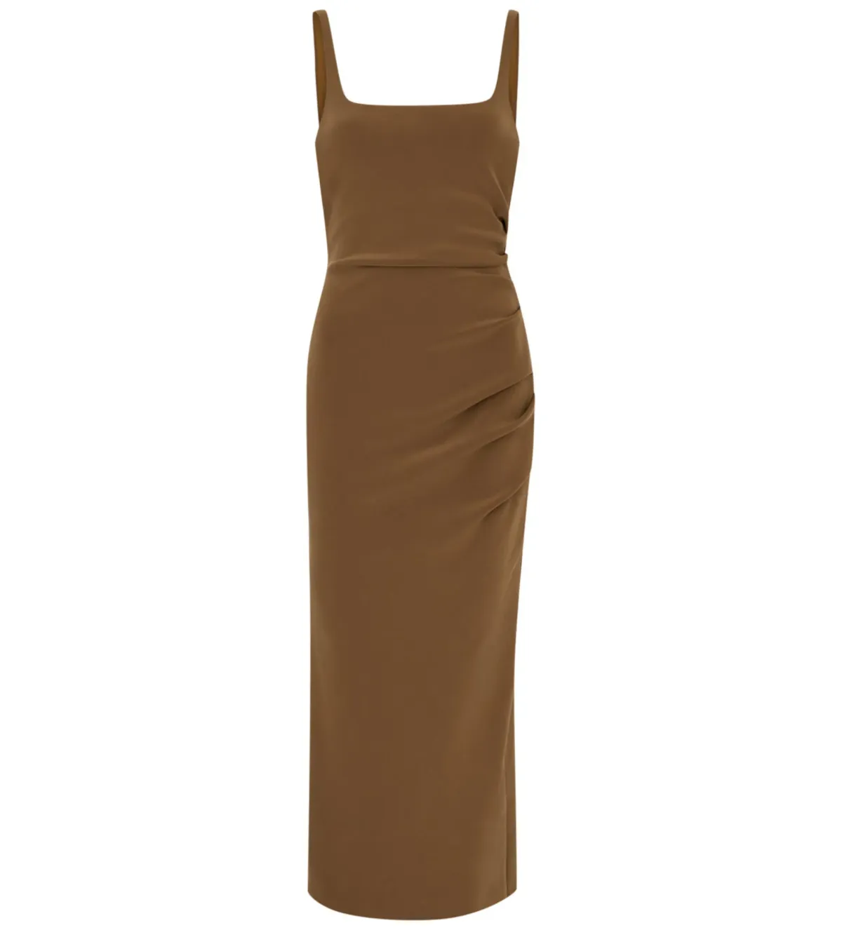 Bec & Bridge Karina Tuck Midi Dress Milk Chocolate Size 10 - Image 6