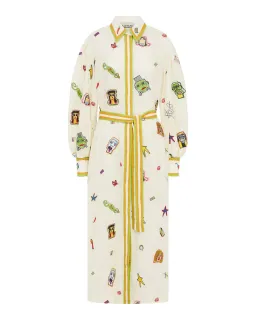 Alemais Checkers Embroidered Shirtdress Print Multi Size 14 for rent on The Volte - image 4