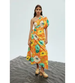 Alemais Piato One Shoulder Midi Dress Multi Floral Size 16 for rent on The Volte - image 1