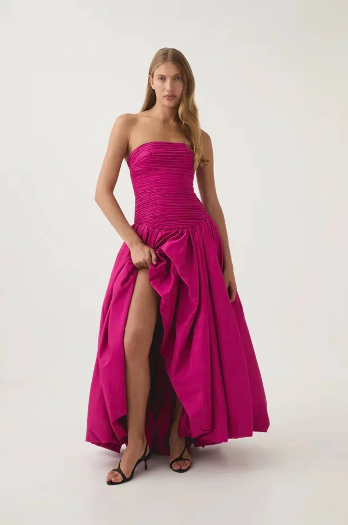 Aje Violette Bubble Hem Maxi Dress Deep Magenta Size 10 - Image 2