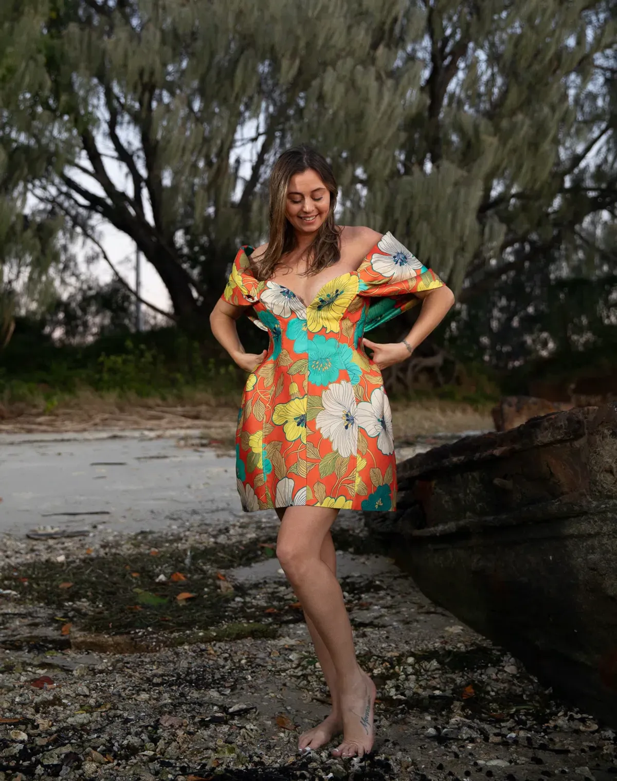 Alemais Piato Sculpt Mini Dress Marigold Multi Floral Size 14 - Image 2