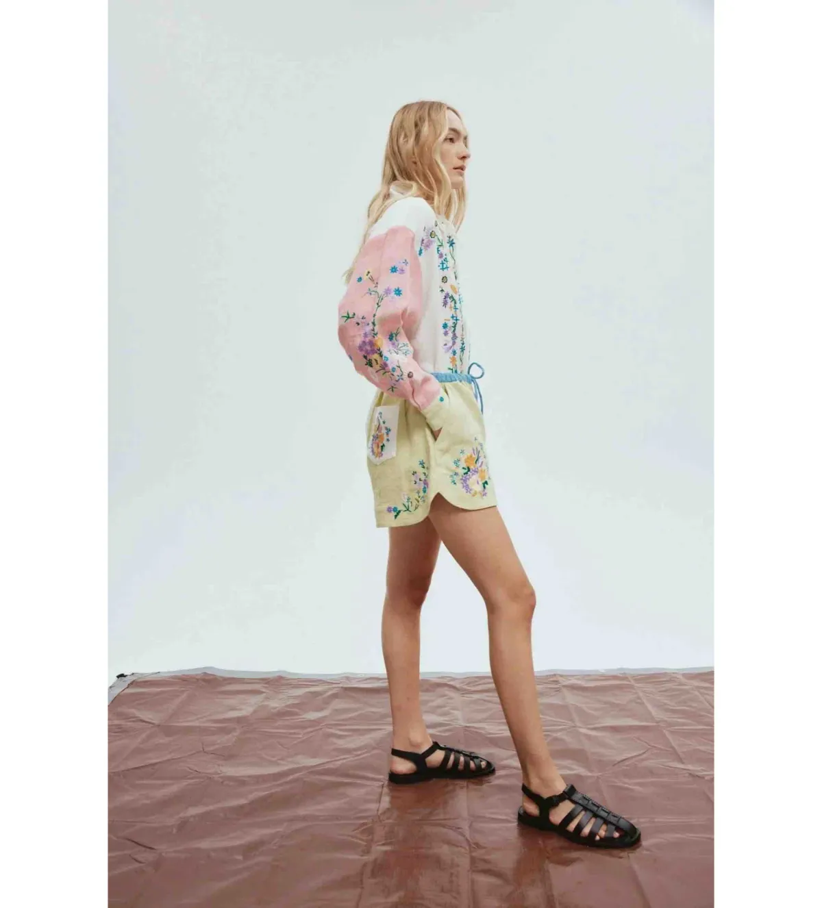 Alemais Willa Embroidered Shirt and Short Set Multi Floral Size 16 - Image 2