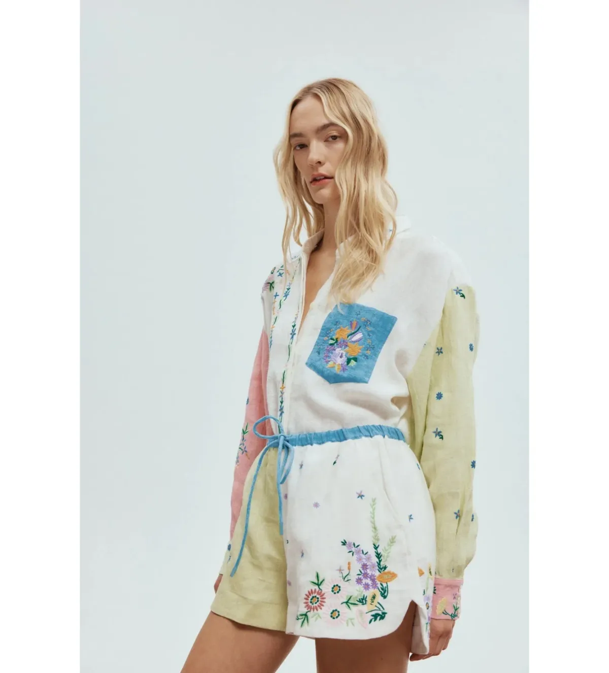 Alemais Willa Embroidered Shirt and Short Set Multi Floral Size 16 - Image 4