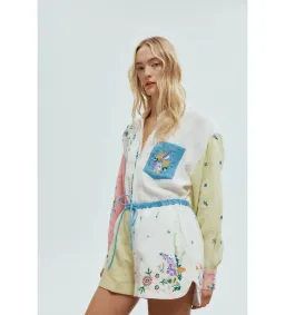 Alemais Willa Embroidered Shirt and Short Set Multi Floral Size 16 for rent on The Volte - image 4