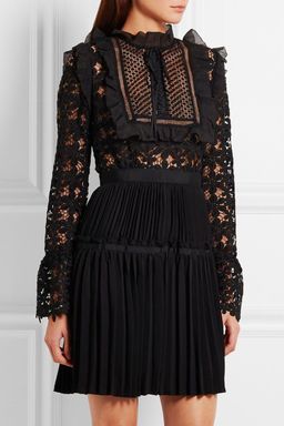Self Portait Adeline Lace Mini Dress Black Size 4 for rent on The Volte - image 5