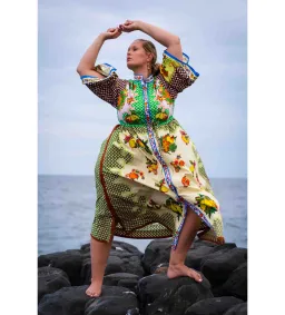 Alemais Lemonis Midi Shirtdress Multi Print Size 12 for rent on The Volte - image 1