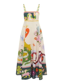 Alemais Seeker Midi Sundress Multi Print Size 14 for rent on The Volte - image 6