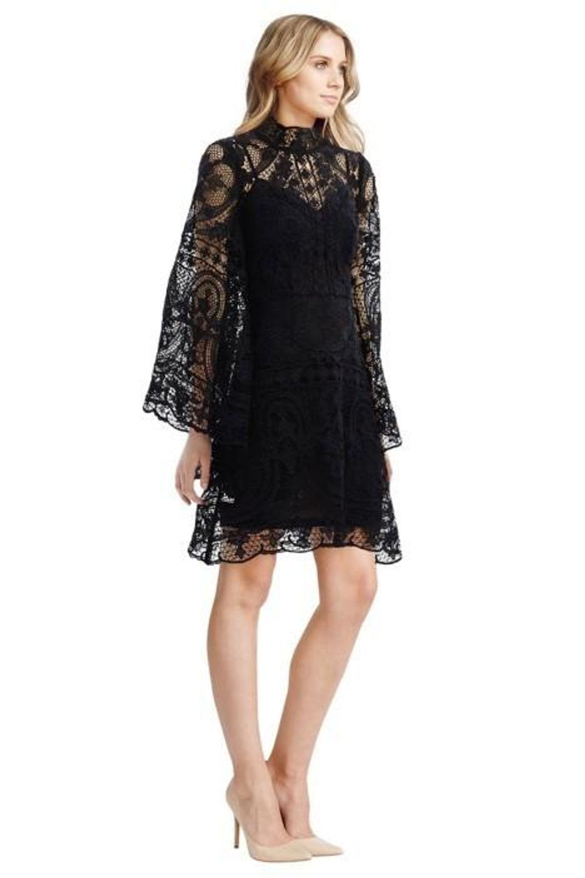 Thurley Parisian Black Lace Dress Size 6 - Image 1