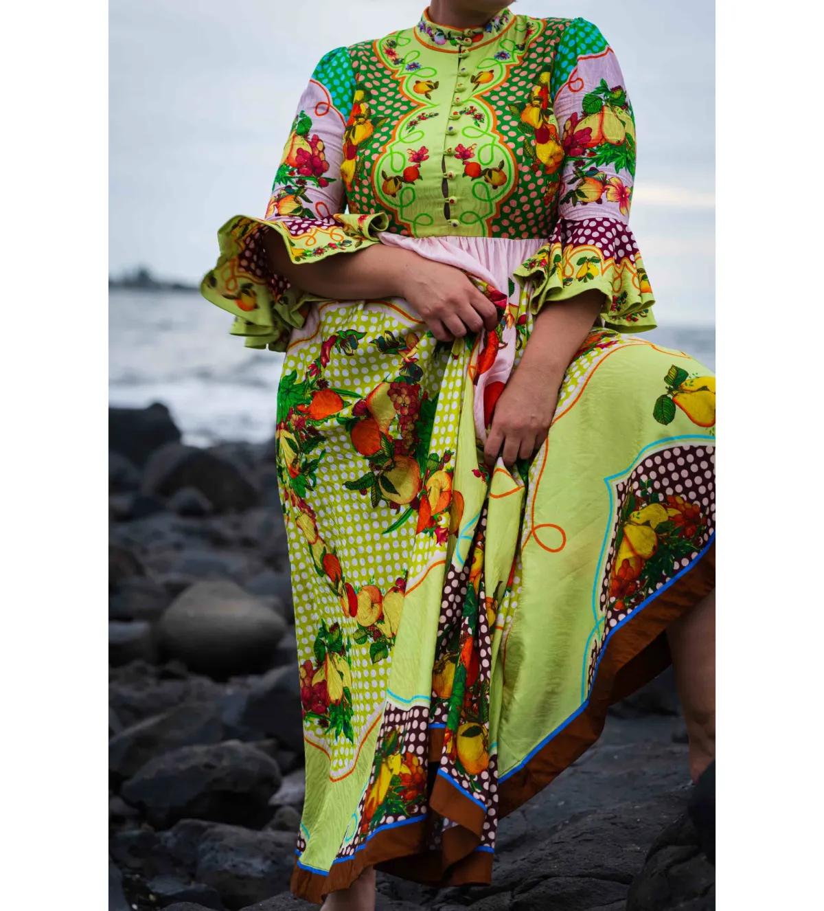 Alemais Lemonis Jacquard Midi Dress Multi Print Size 16 - Image 3