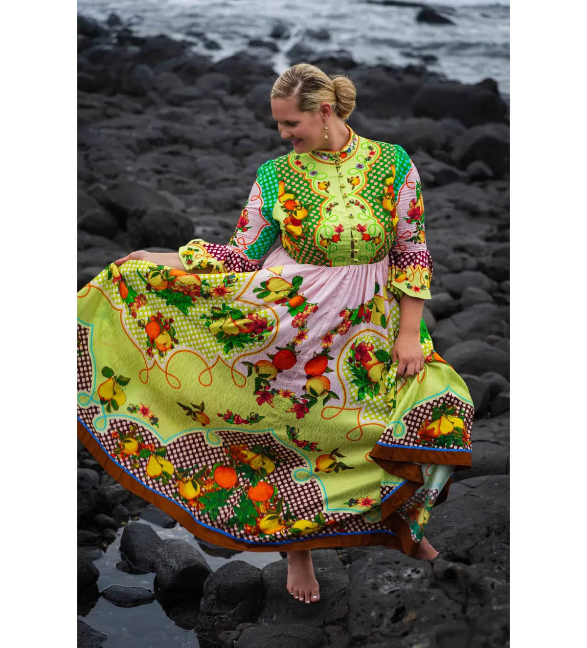 Alemais Lemonis Jacquard Midi Dress Multi Print Size 16 - Image 4