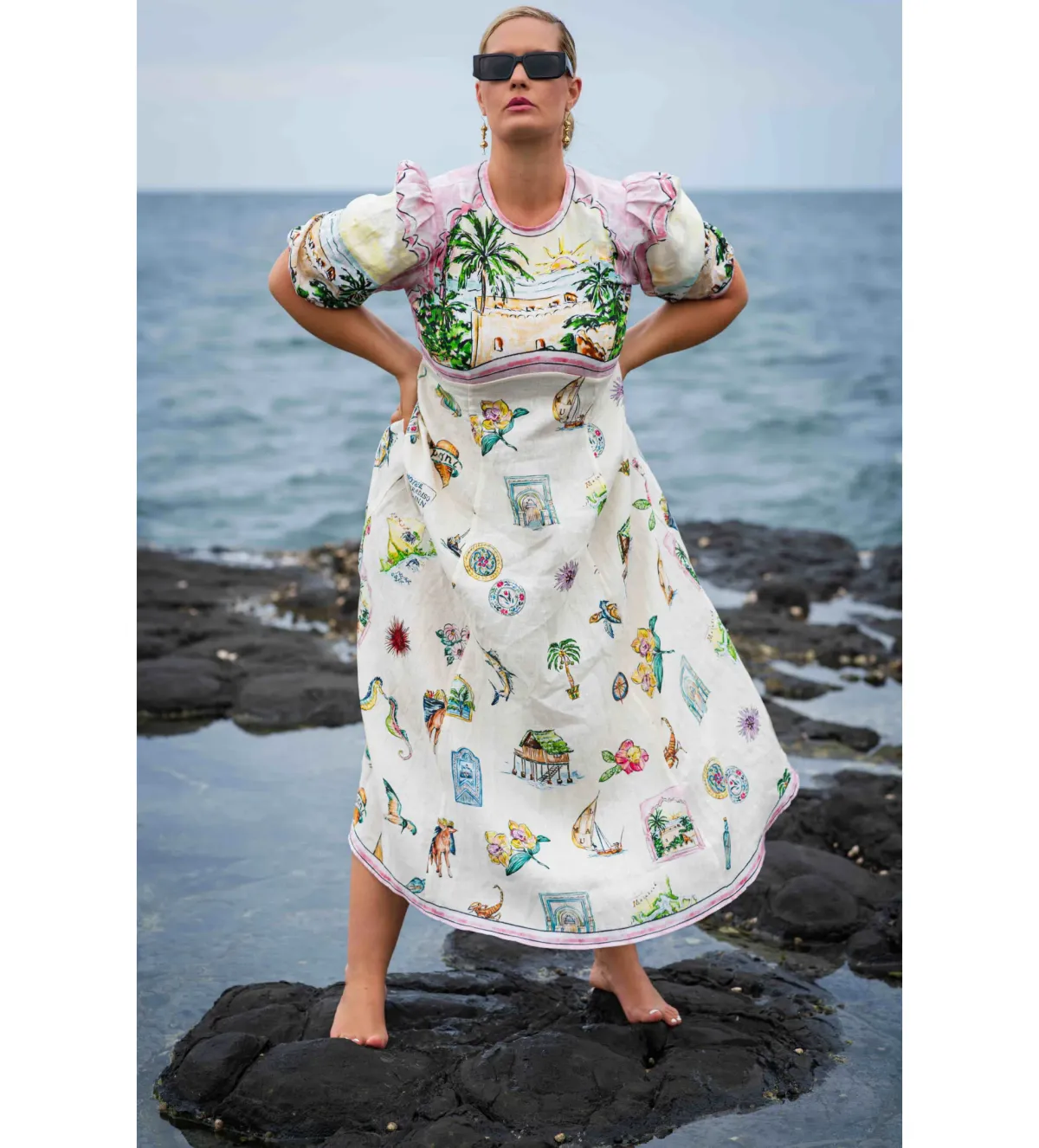 Alemais Sunset Midi Dress Print Size 14  - Image 4