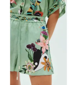 Alemais Meagan Linen Shirt and Short Set Green Size 16 for rent on The Volte - image 2