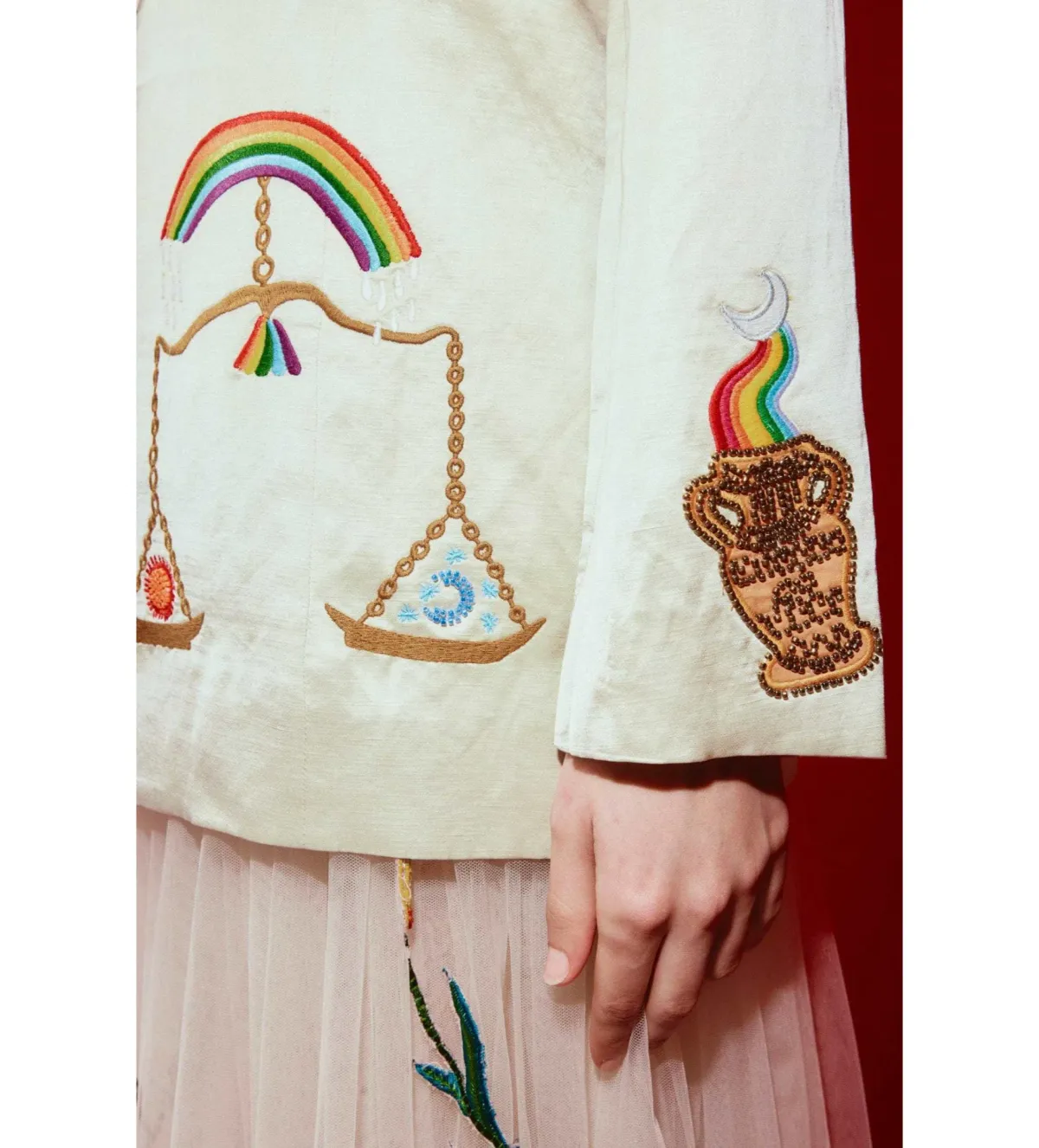 Alemais Zelda Embroidered Blazer Print Size 16  - Image 3