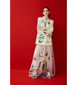 Alemais Zelda Embroidered Blazer Print Size 16  for rent on The Volte - image 1