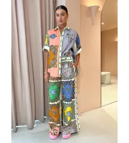 Alemais Troppo Trippy Shirt Size 12 and Pant Set Multi Size 14 for rent on The Volte - image 1