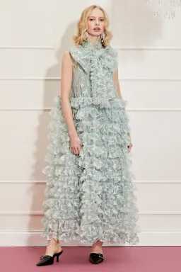 Sister Jane Dream Like A Butterfly Ruffle Maxi Dress Green Size S / Au 8 for rent on The Volte - image 1