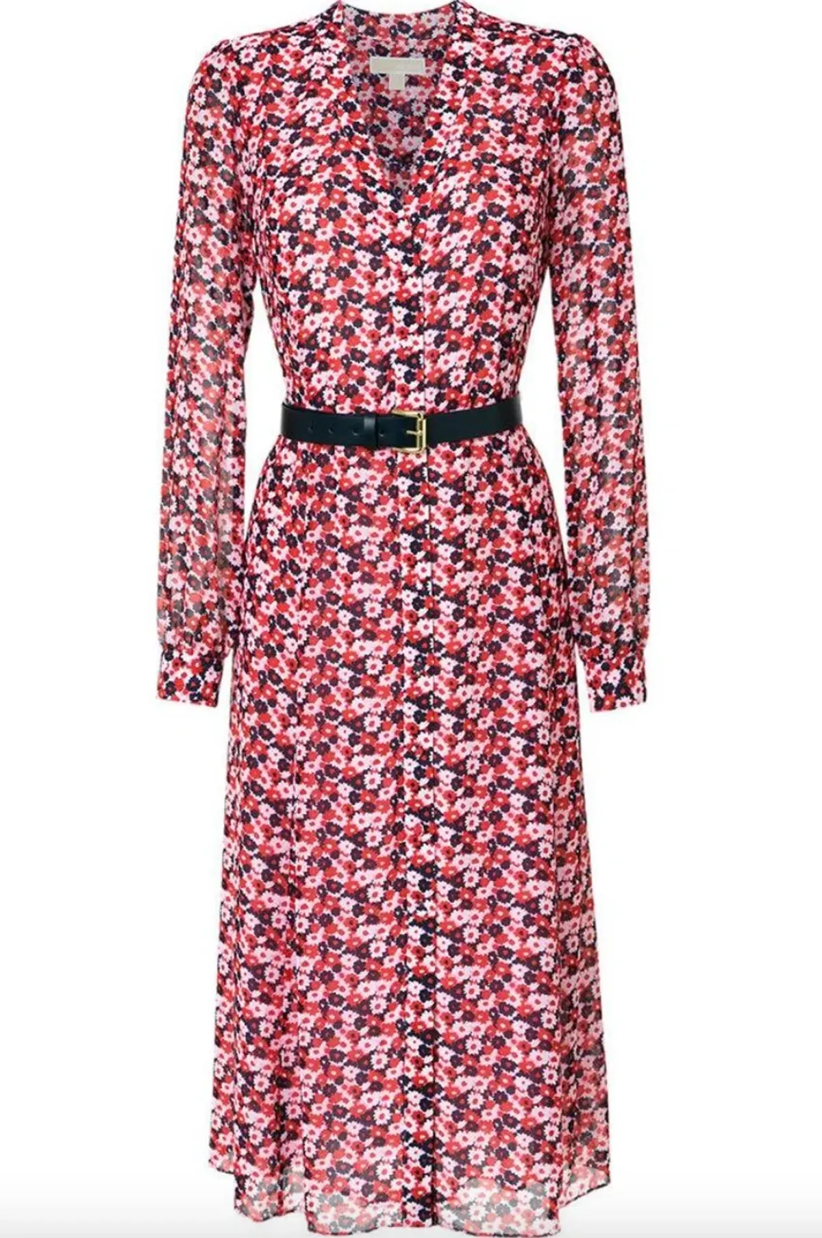 Michael Kors Red Floral Print Midi Shirt Dress AU 4  - Image 2