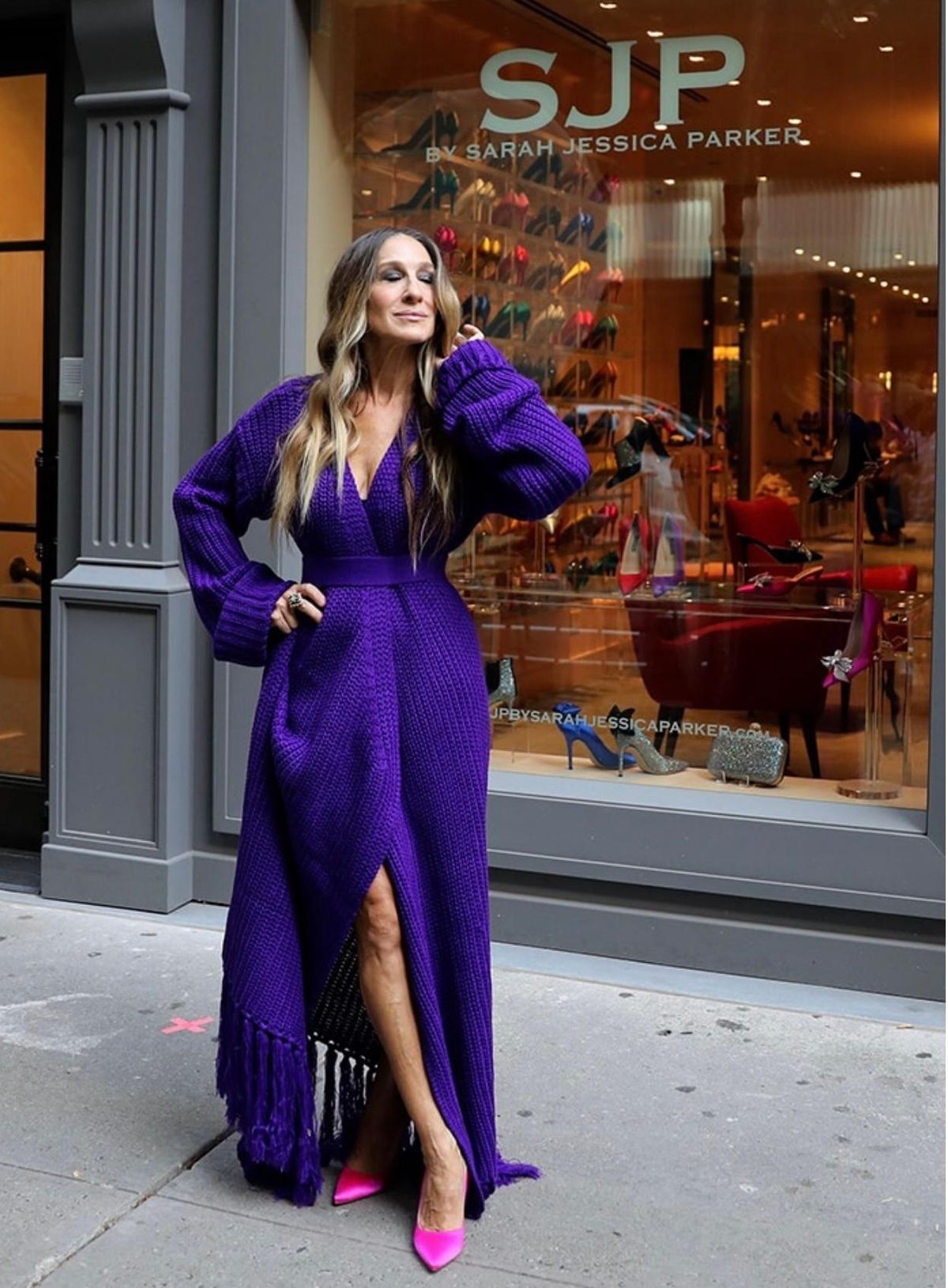 Hanifa Miya Knit Cardigan Dress Purple Size S-M/AU 10 - Image 2